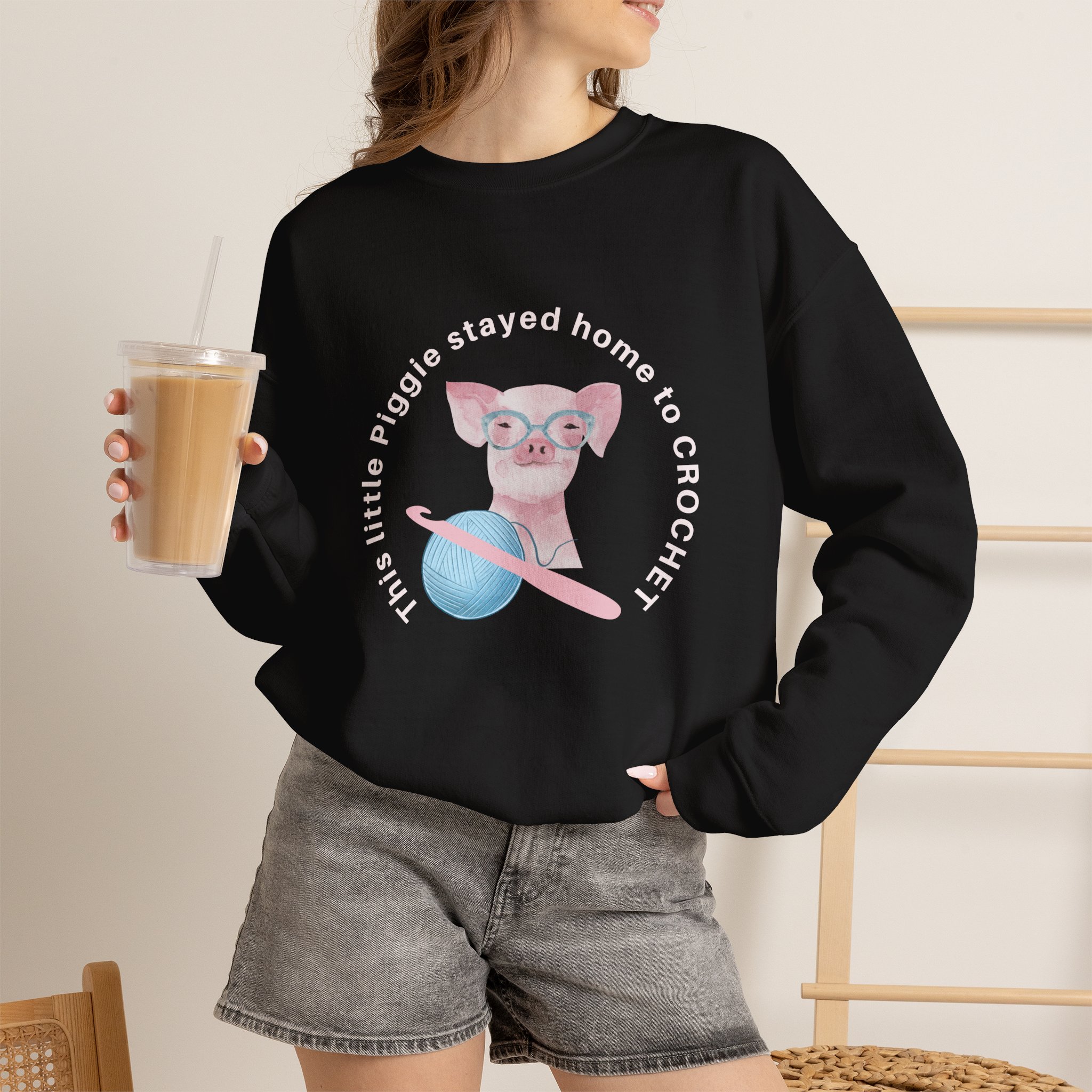 Little Piggie Crochet Sweatshirt - Image 5