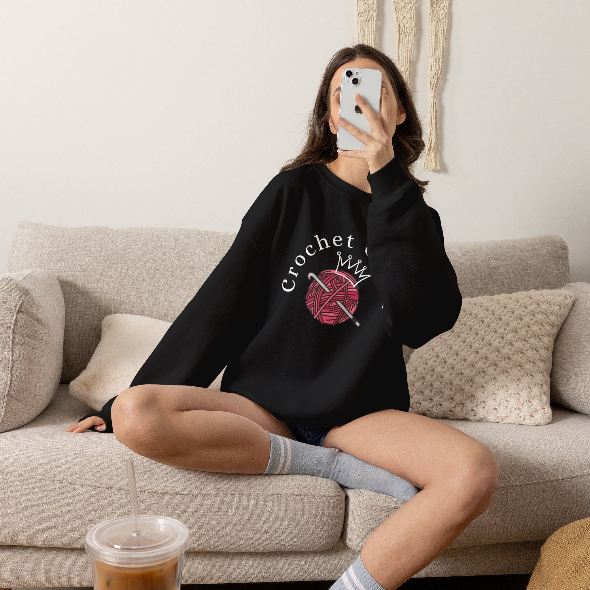 Crochet Queen Sweatshirt - Image 6