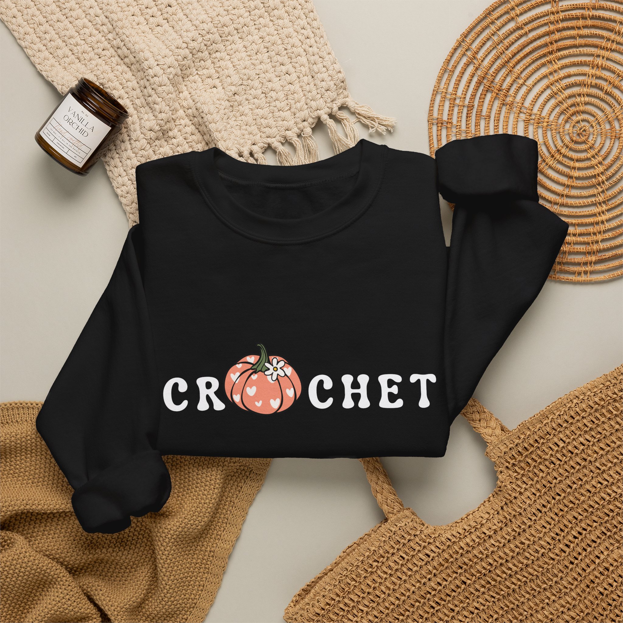 Pumpkin Crochet Sweatshirt - Image 4