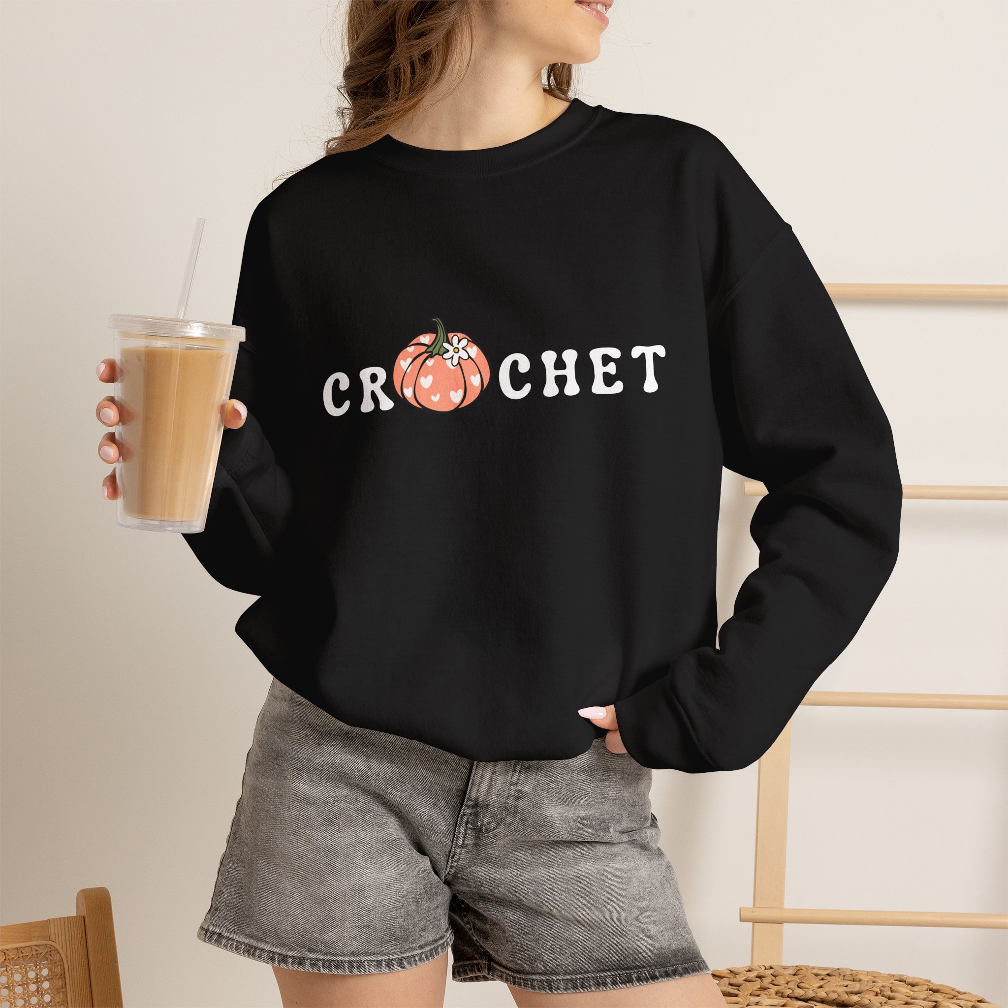 Pumpkin Crochet Sweatshirt - Image 5